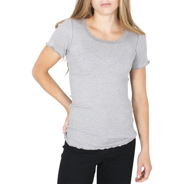 Rosemunde Silk T-shirt Beatha Light Grey Melange